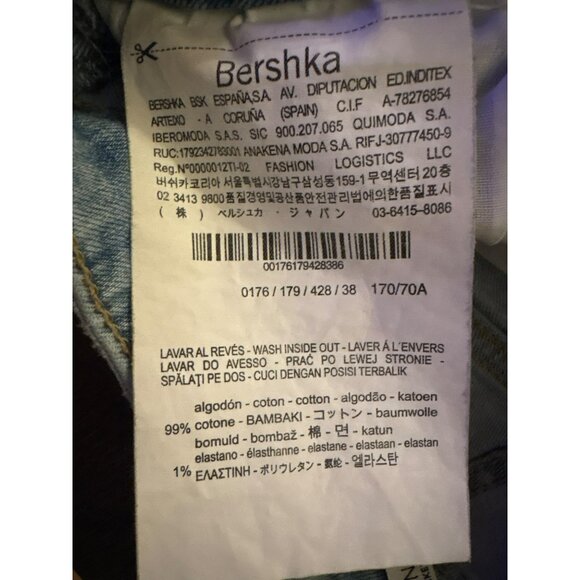 Bershka Denim Light Wash Distressed Ripped High-Rise Cropped  Jeans U.S. Size 6 - Picture 3 of 10